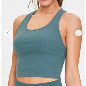 Forever 21 Teal Ribbed Tank Top